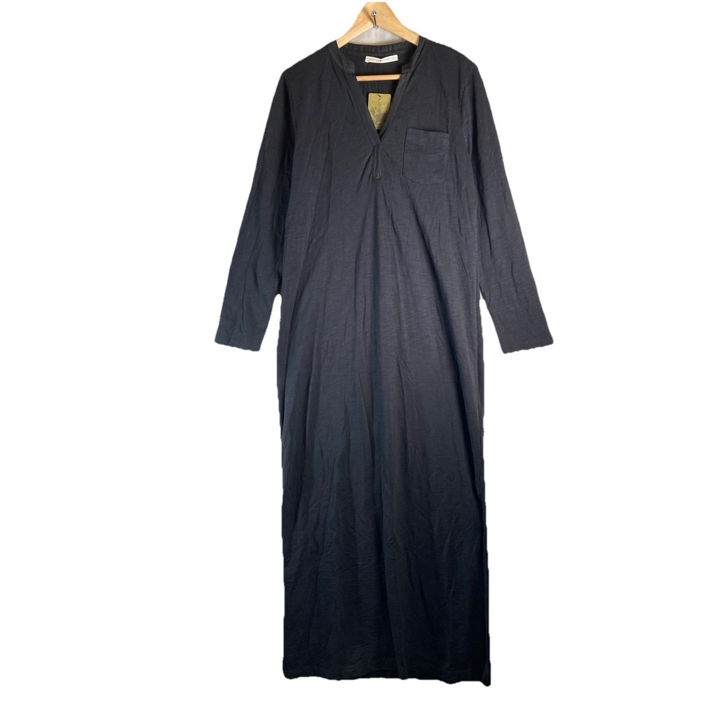 NWT Peruvian Connection Essaouira Dress M Black Long Maxi Knit Boho Minimalist